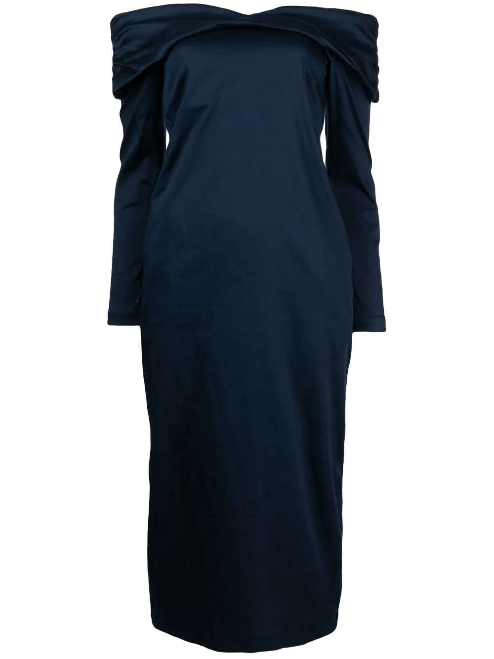 Off-Shoulder Long-Sleeve Midi Dress by Kika Vargas