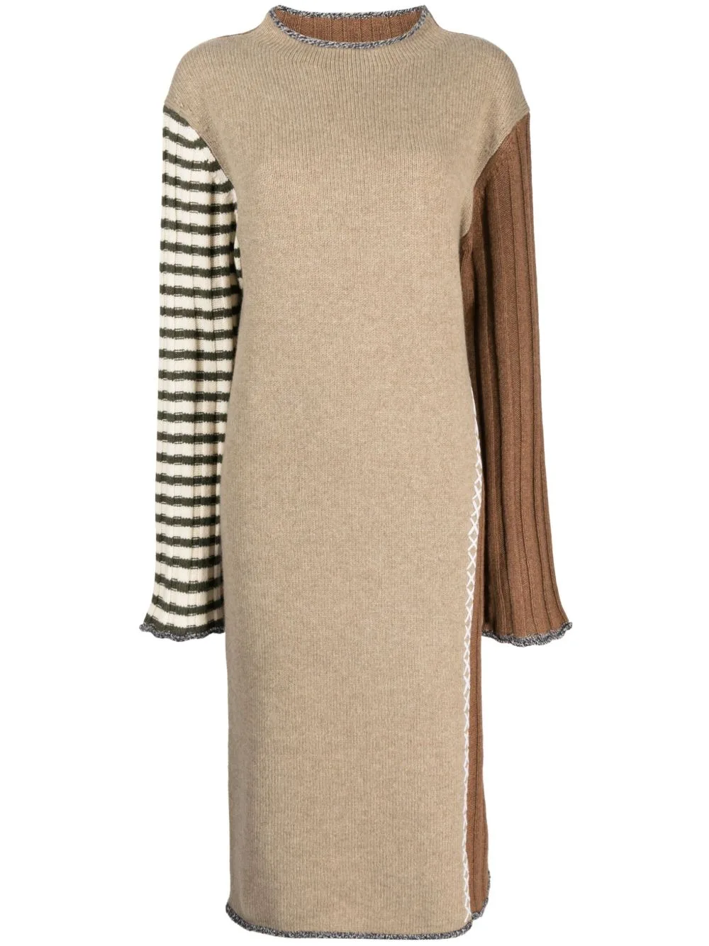 Long-Sleeve Knitted Midi Dress by YANYAN KNITS