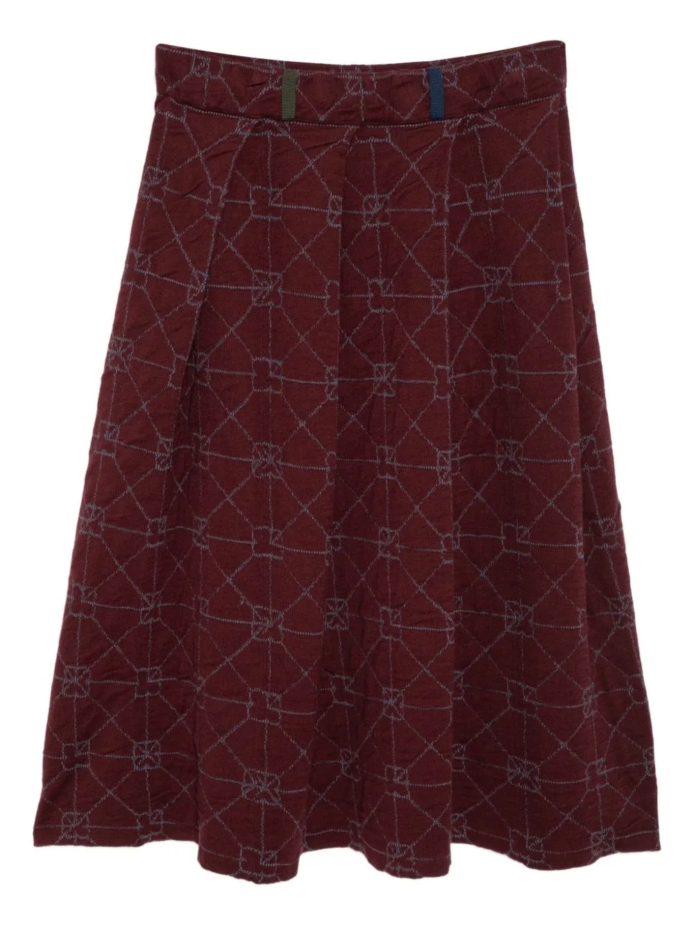 Pattern-Intarsia Pleated Skirt by YANYAN KNITS