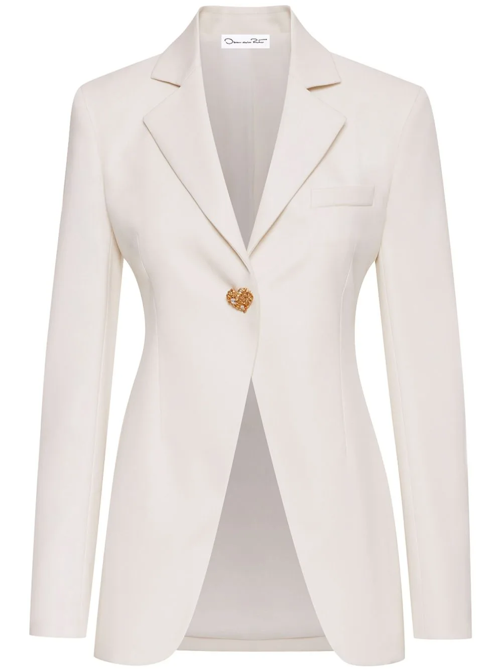 Button-Detail Virgin-Wool Blazer by Oscar de la Renta