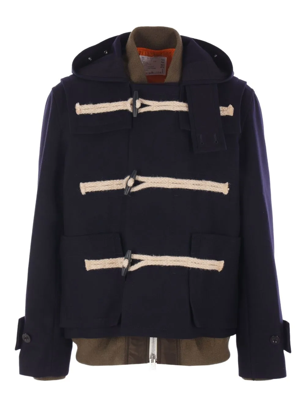 Hooded Toggle-Fastening Coat by sacai