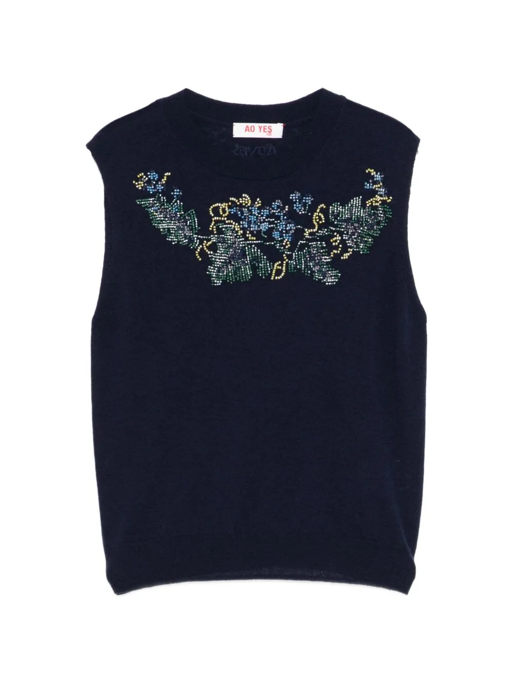 Beaded Knitted Vest by AO YES