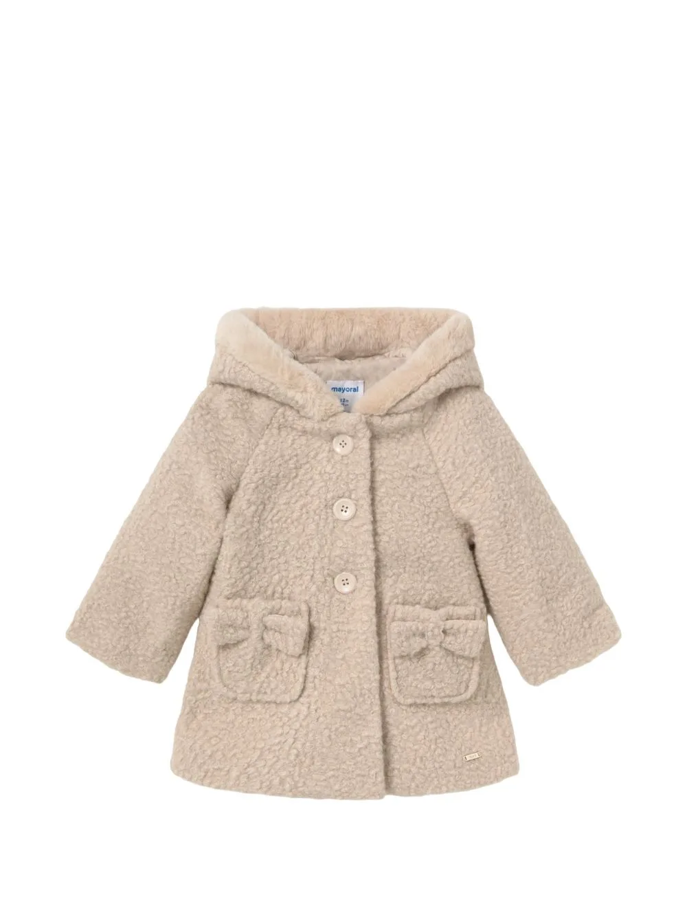 Bow-Detail Hooded Coat by Mayoral