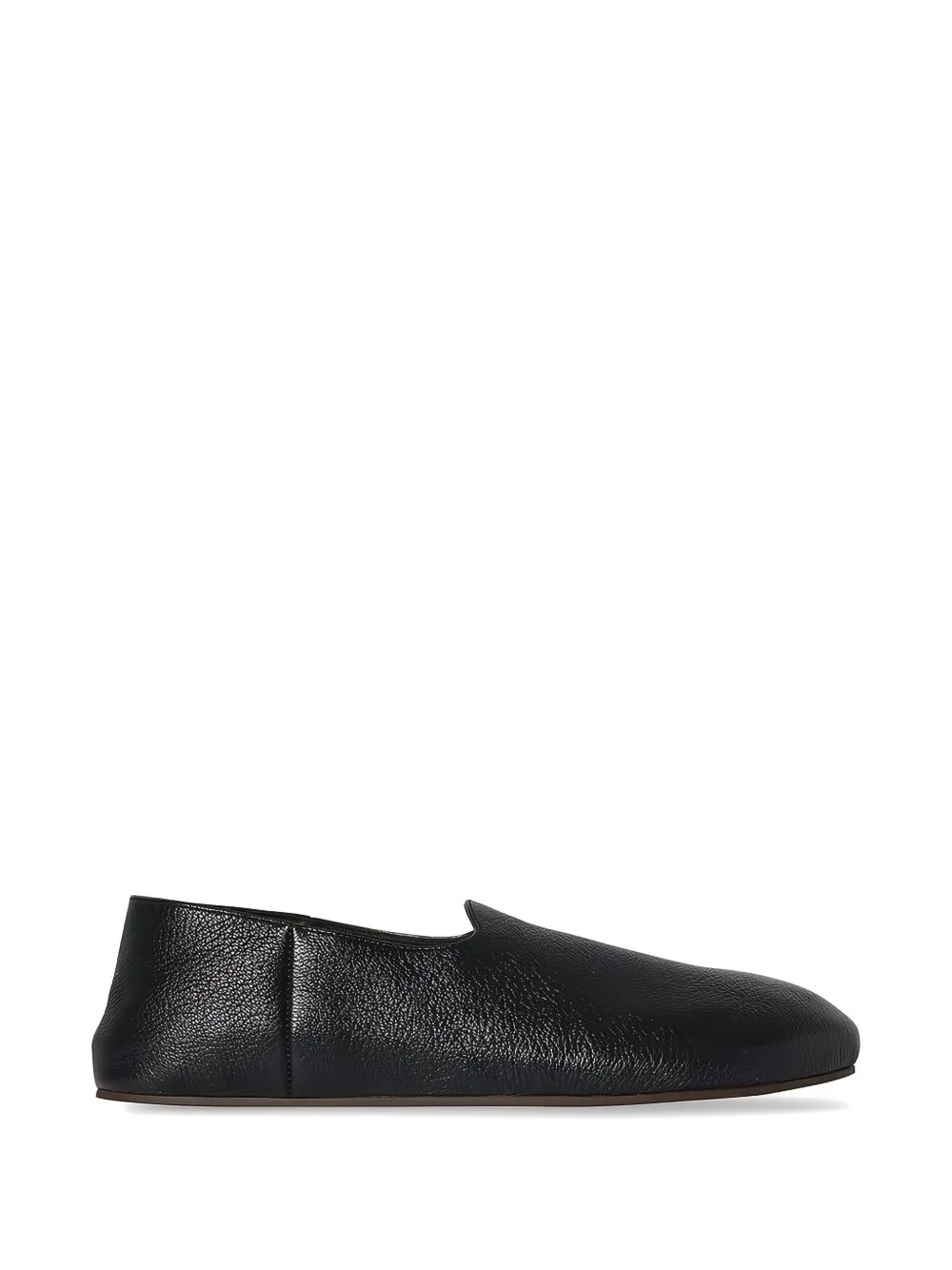Grained-Leather Slippers