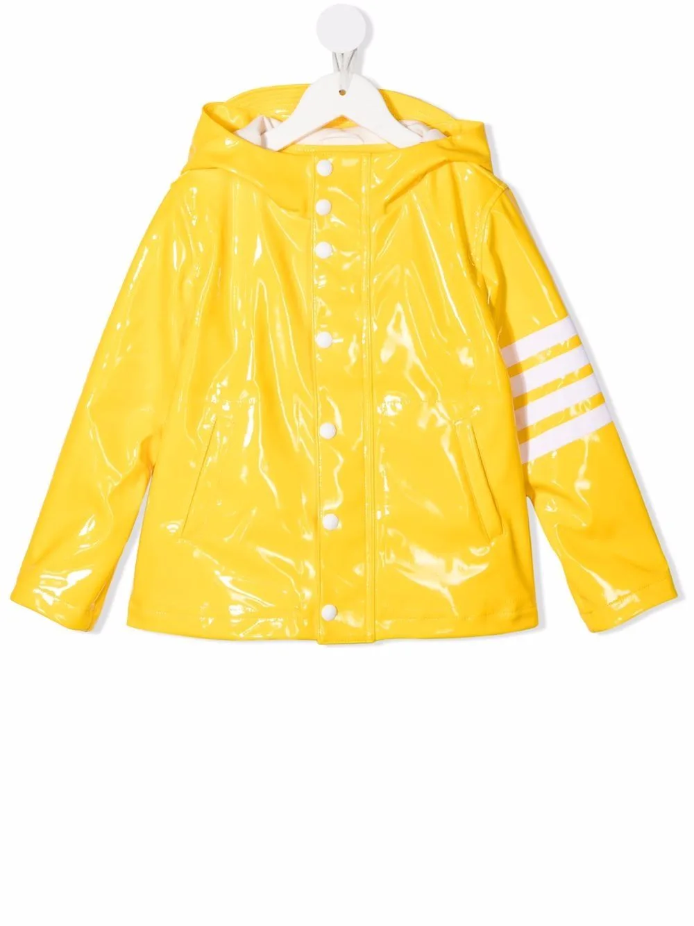 4-Bar Stripe Hooded Rain Jacket by Thom Browne Kids