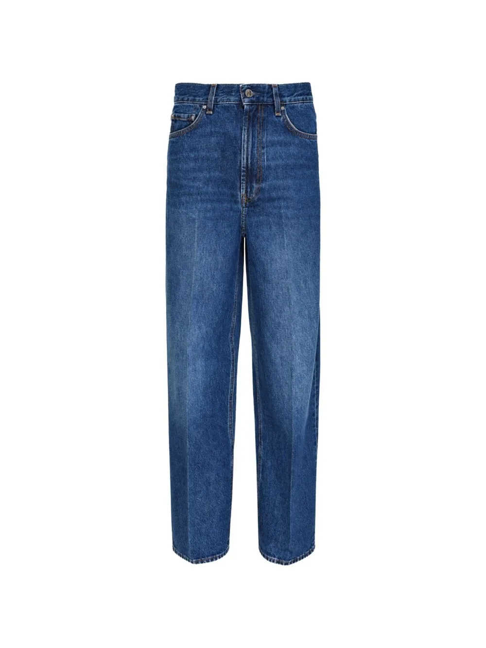 Pressed-Crease Wide-Leg Jeans by TOTEME