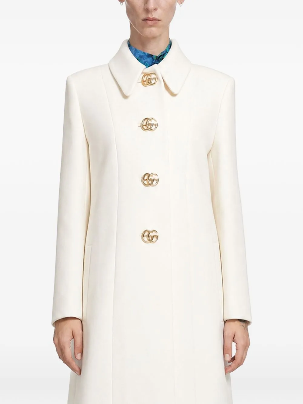 Double G Wool Coat by Gucci