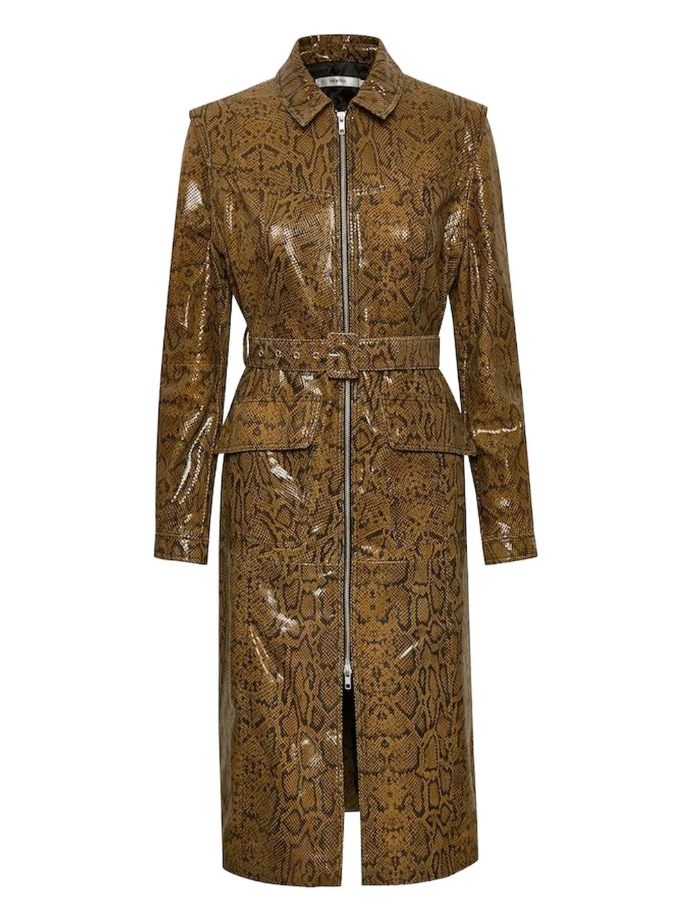 Colette Snakeskin-Print Belted Midi Dress by Gestuz