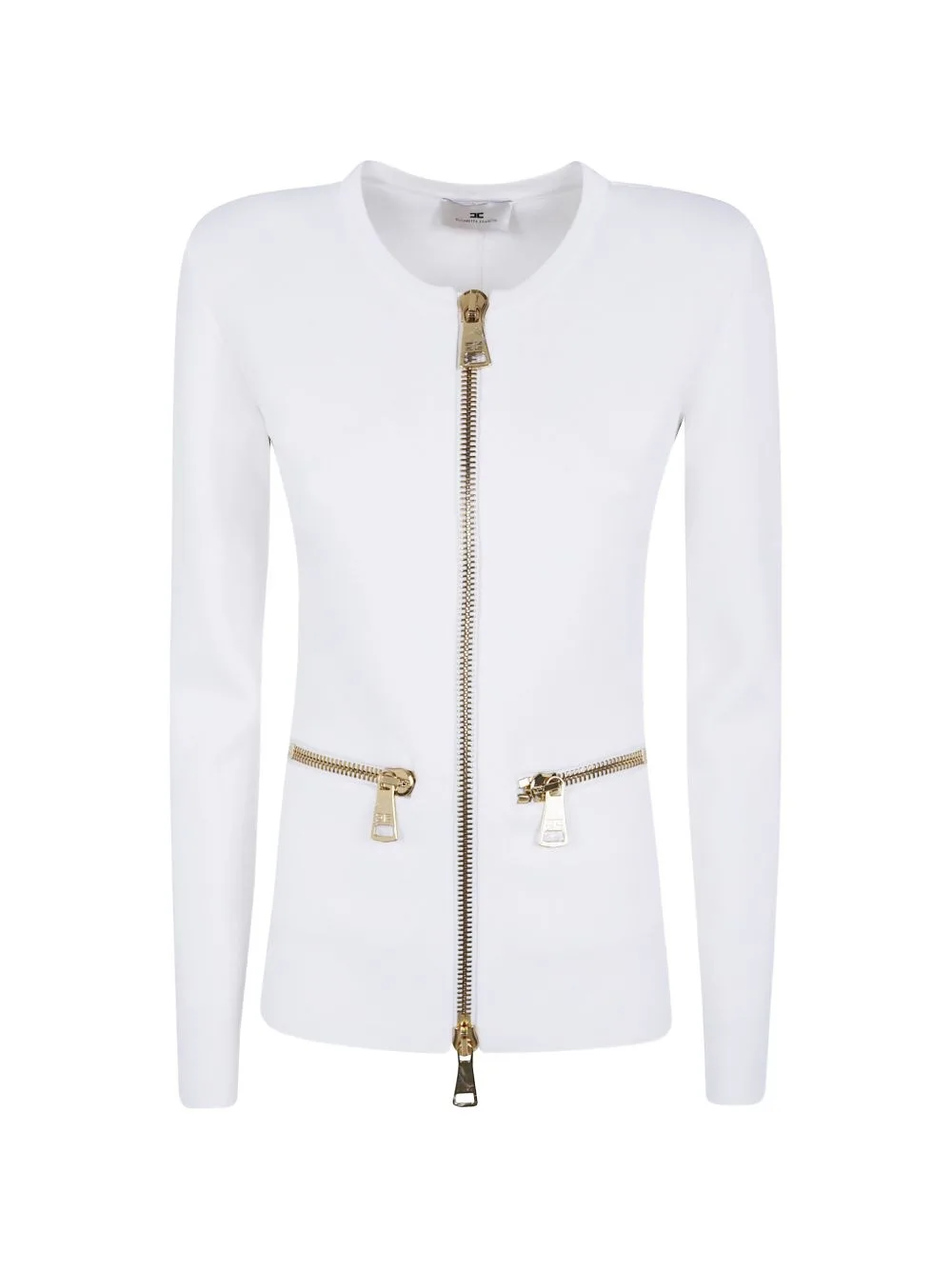 Cardigan in Knit Fabric with Zip by Elisabetta Franchi