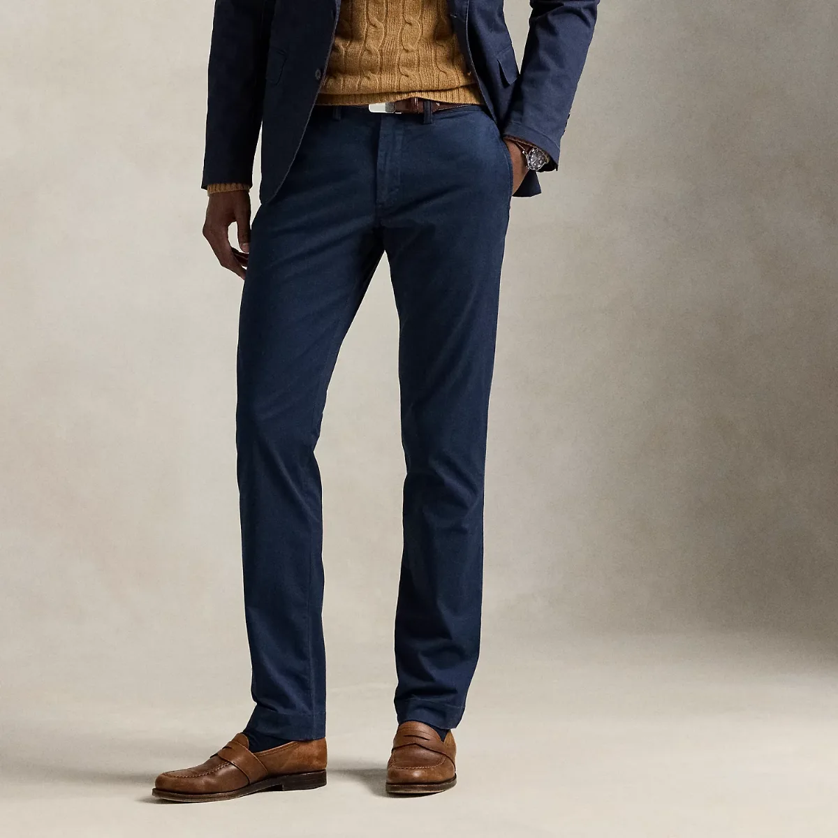 Washed Stretch Slim Fit Chino Trouser