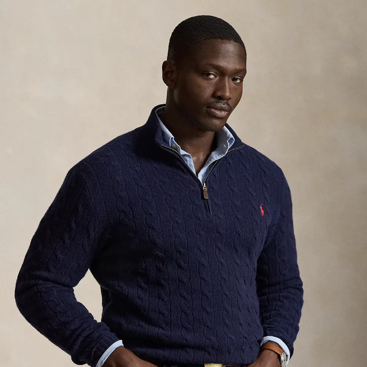 Cable-Knit Quarter-Zip Jumper by Ralph Lauren Big & Tall