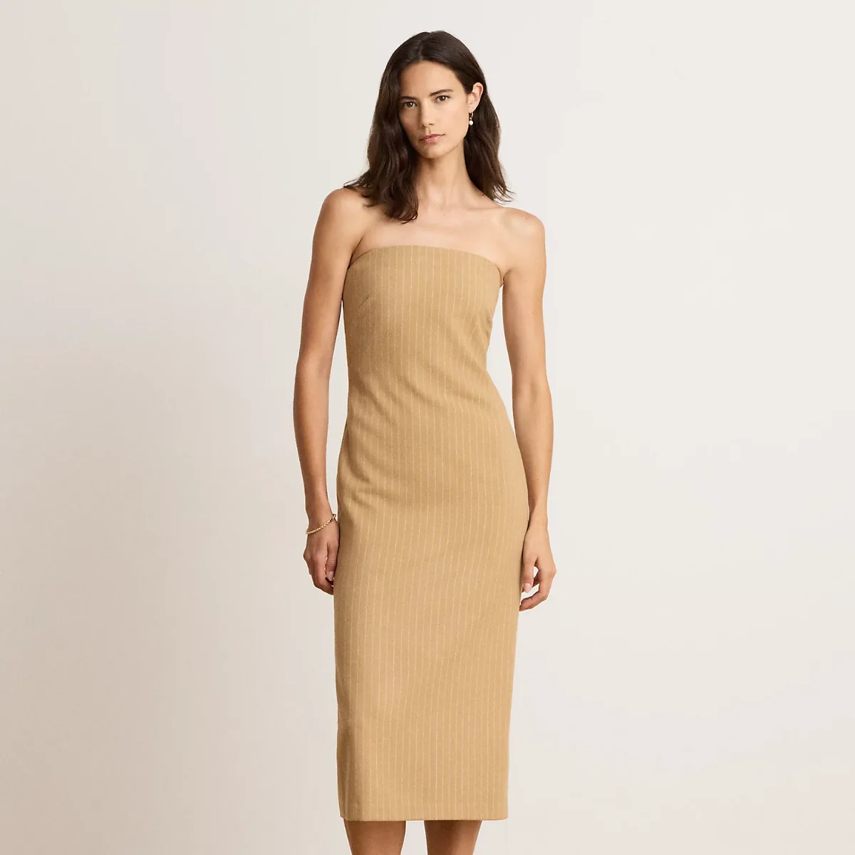 Pinstripe Wool-Blend Strapless Dress by Lauren Ralph Lauren