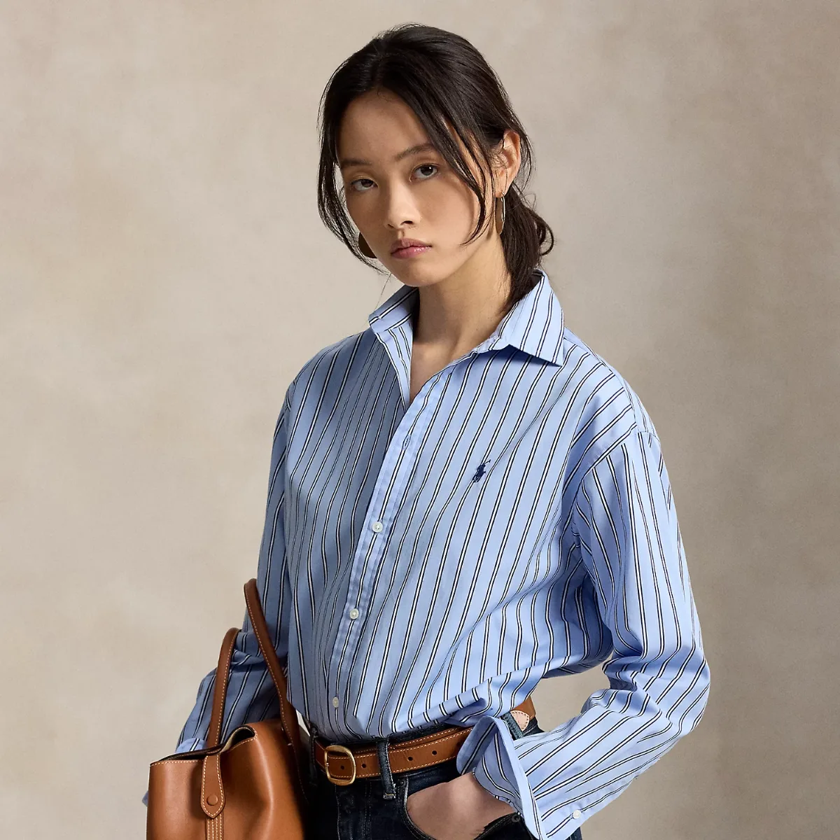 Relaxed Fit Striped Cotton Shirt