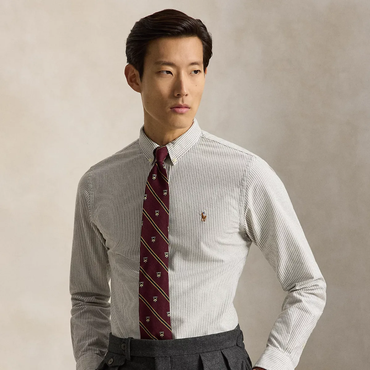 Custom Fit Striped Oxford Shirt