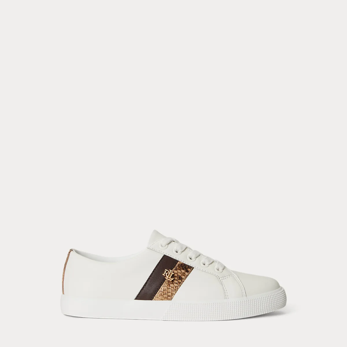 Janson II Embossed-Trim Leather Trainer by Lauren Ralph Lauren