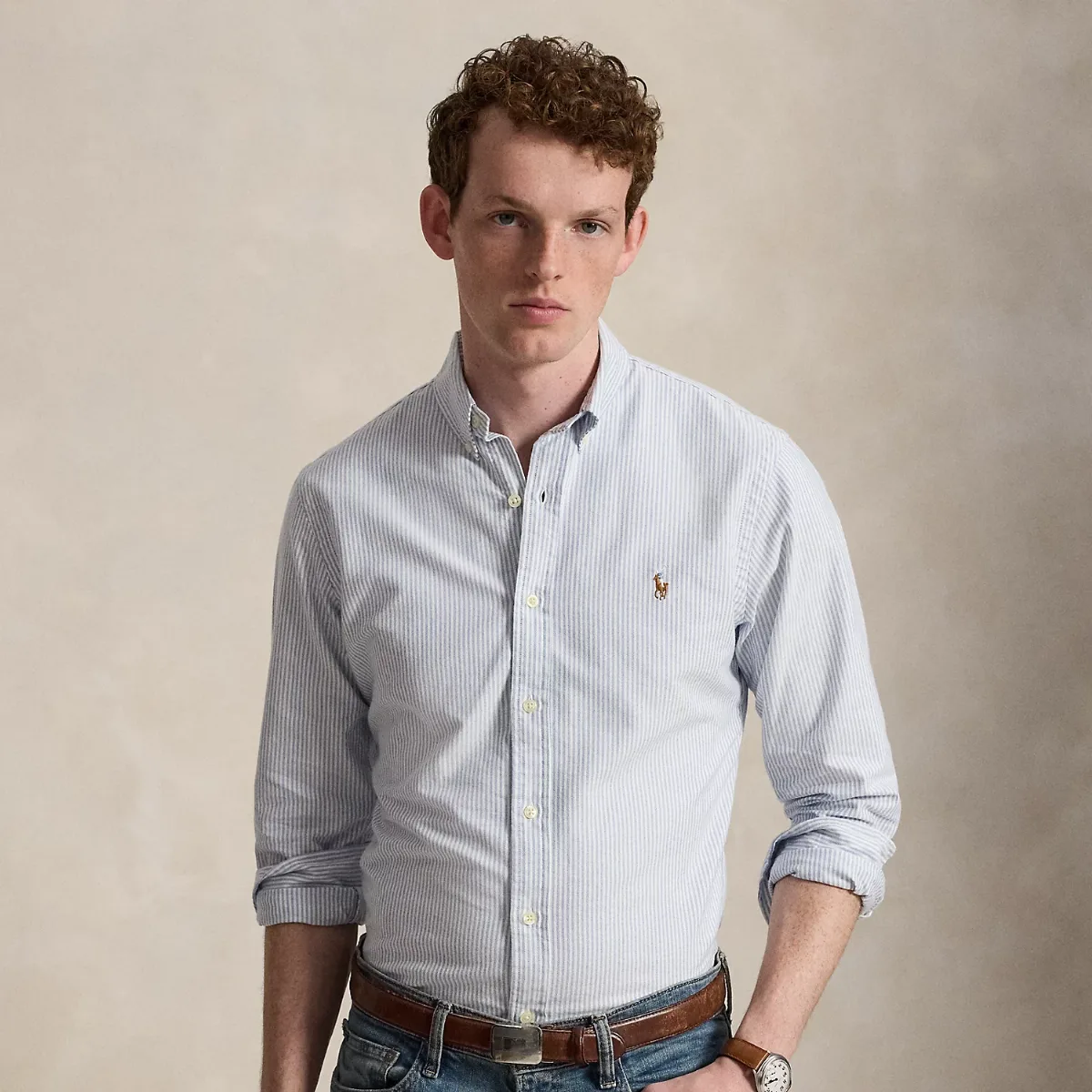 Slim Fit Striped Oxford Shirt by Polo Ralph Lauren