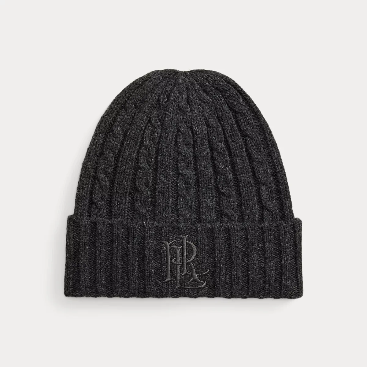 Embroidered-Logo Cable-Knit Beanie by Lauren Ralph Lauren