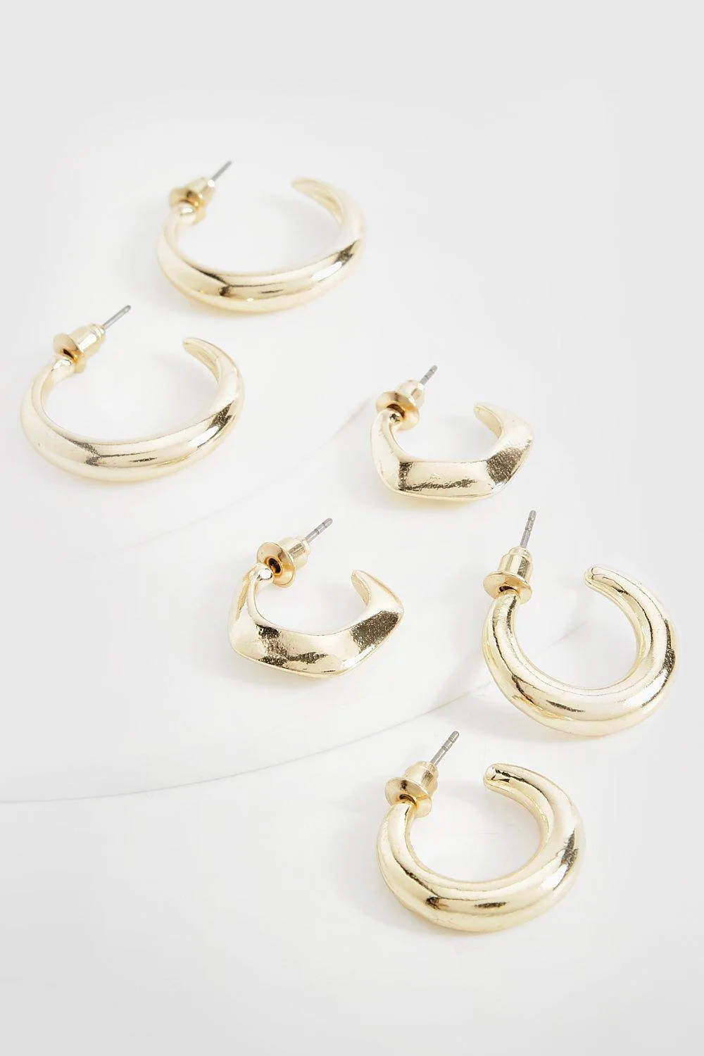 Chunky Gold Multipack Earrings by boohoo