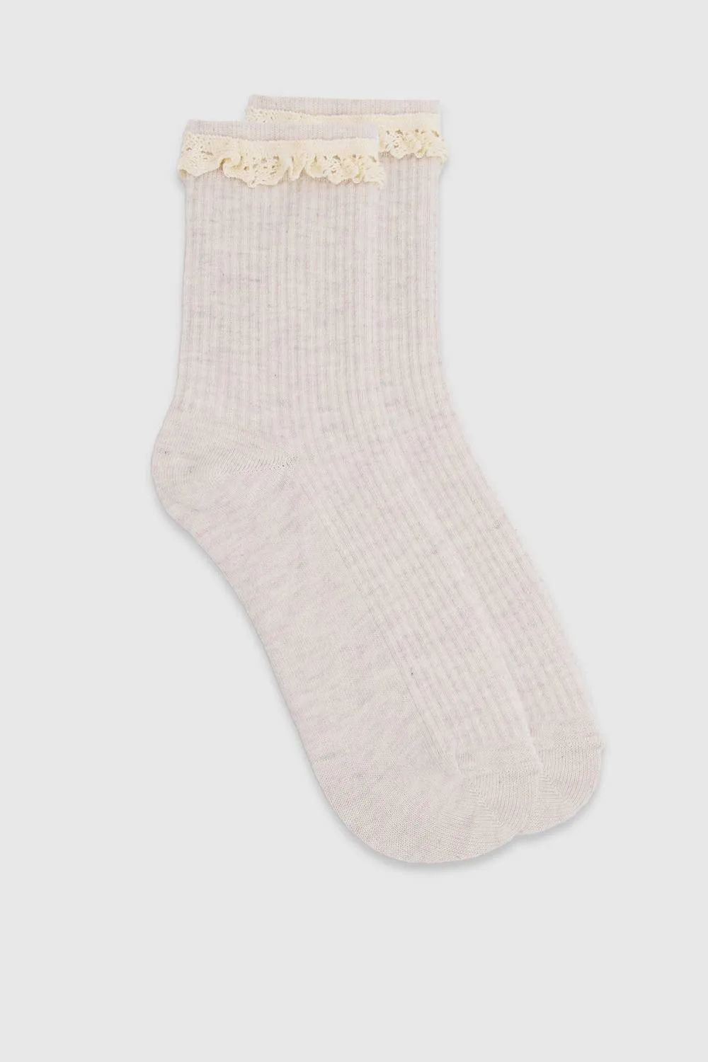 Ribbed Frilly Socks by boohoo