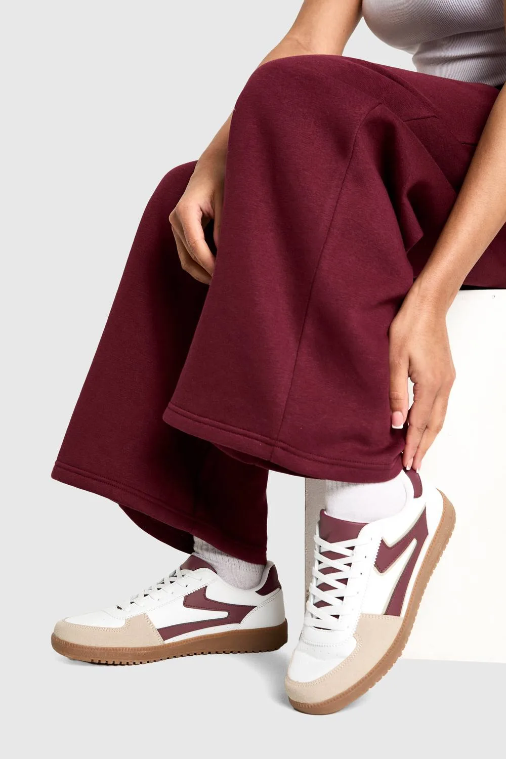 Contrast Stripe Gum Sole Trainers Shoe by boohoo