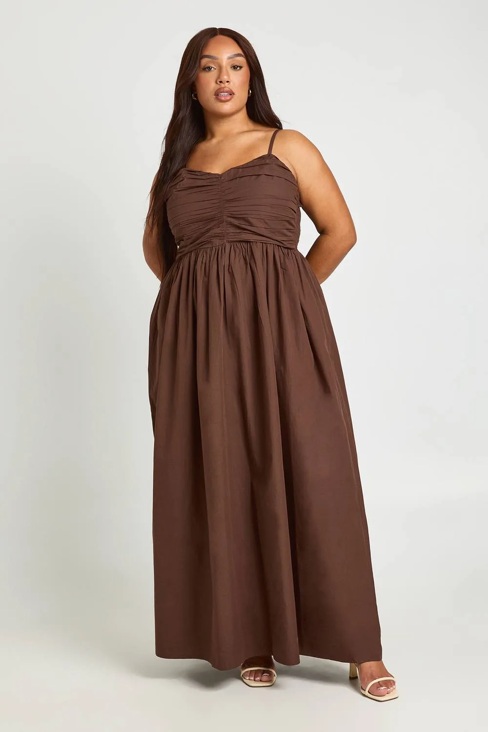 Ruched Bodice Maxi Dress by boohoo