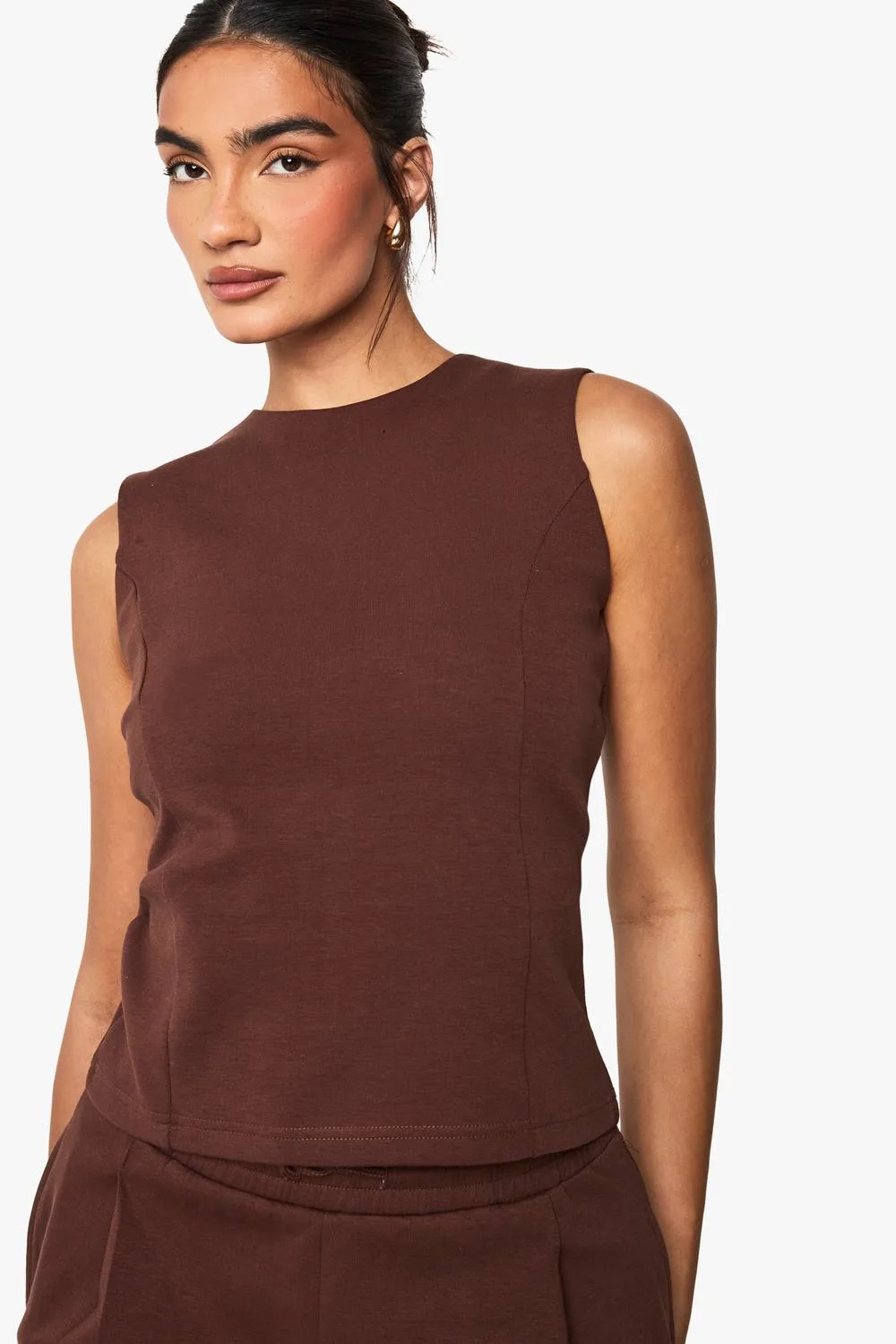 Interlock Cinched Peplum Top by boohoo