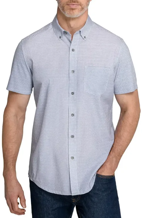 Square Reworked Short Sleeve Button-Down Shirt by W.R.K