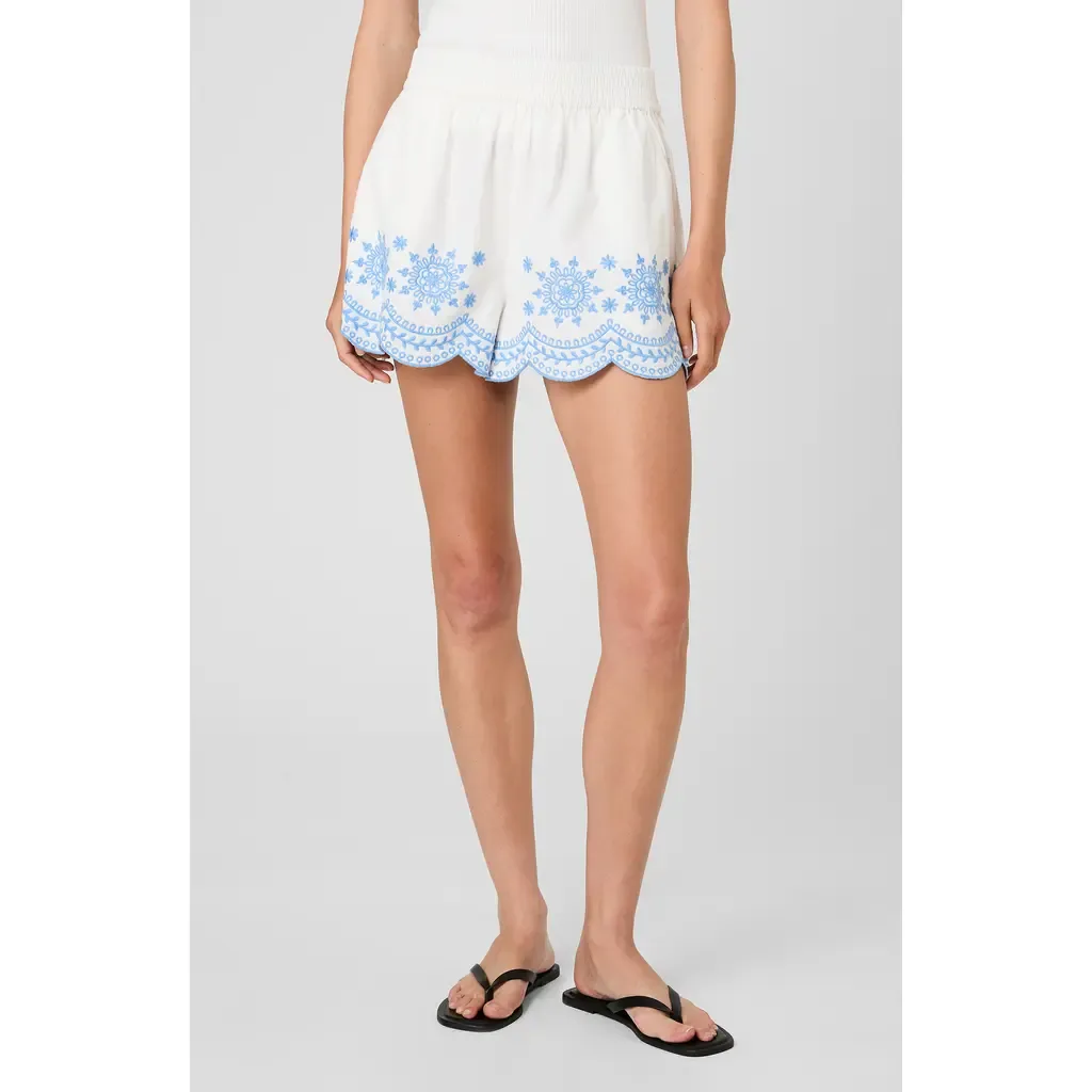 Alissa Embroidered Cotton Shorts by French Connection