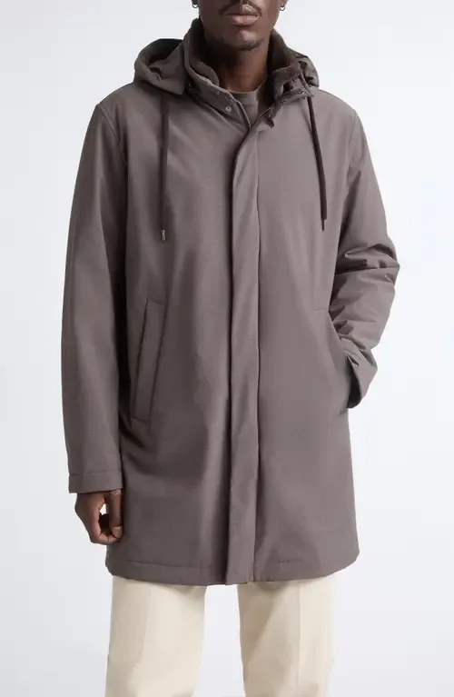 Comfort Stretch Longline Parka with Removable Hood
