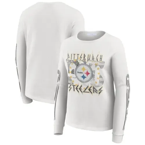 WEAR by Erin Andrews Pittsburgh Steelers Graphic Waffle Long-Sleeve T-Shirt by WEAR by Erin Andrews