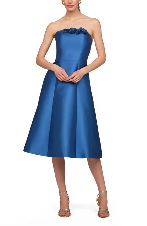 Livia Strapless Satin Cocktail Dress by Kay Unger