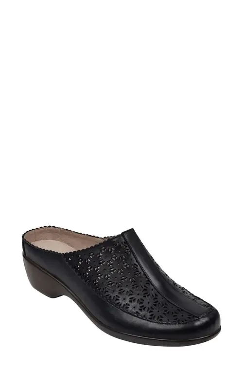 Dusk Clog in Black Leather by Easy Spirit