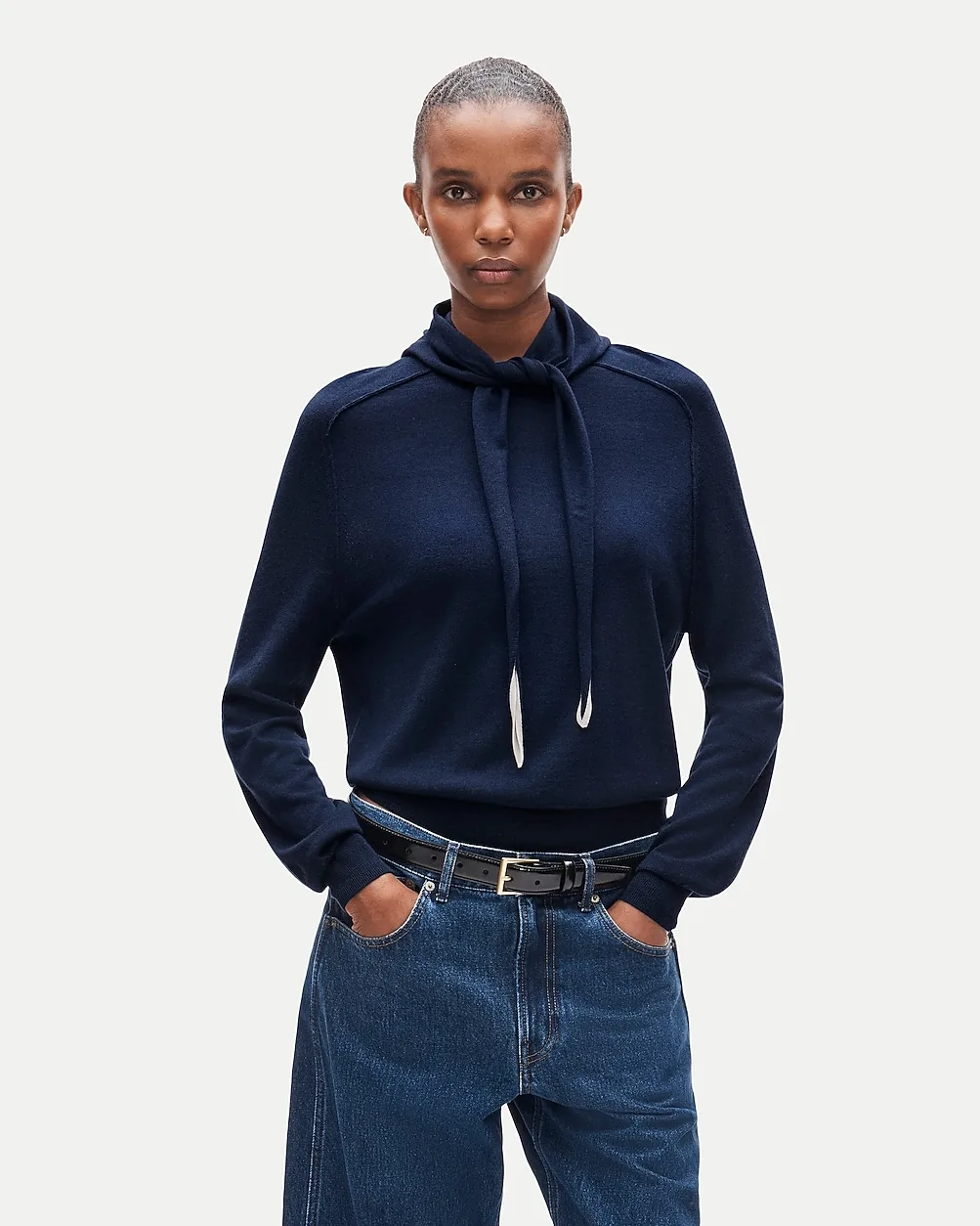 Tipped Scarf Sweater in Merino Wool Blend by J.Crew