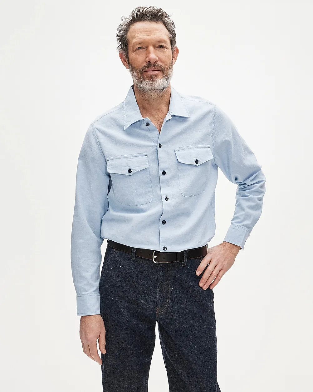 Wallace & Barnes Chambray Workshirt in Hemp-Cotton Blend