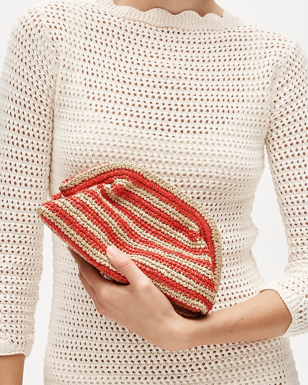 Portofino Handknotted Clutch in Stripe by J.Crew