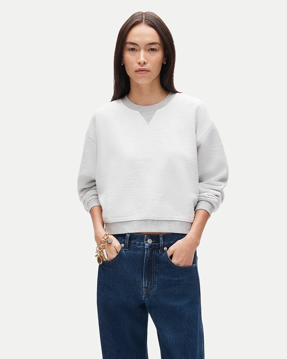 Vintage Fleece Inside-Out Crewneck Sweatshirt by J.Crew