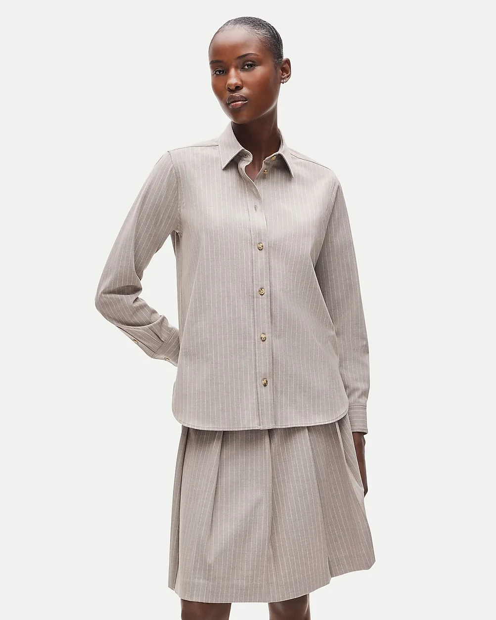 Jules Classic-Fit Button-Up Shirt in Striped Gramercy Suiting by J.Crew