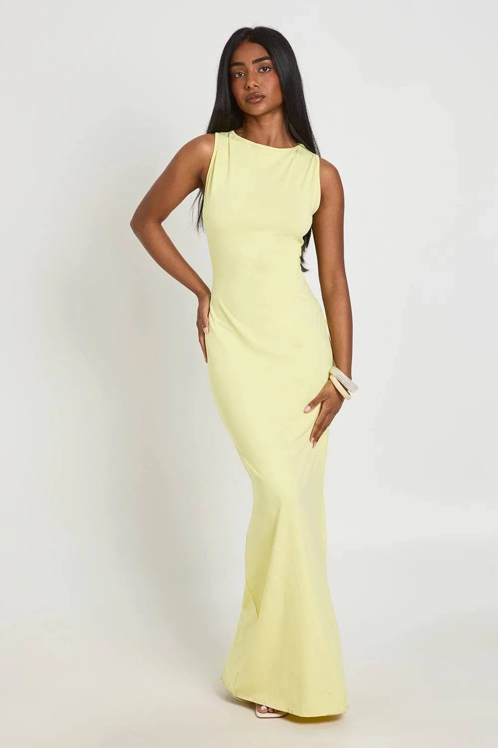 Basic Slash Neck Super Soft Maxi Dress by boohoo