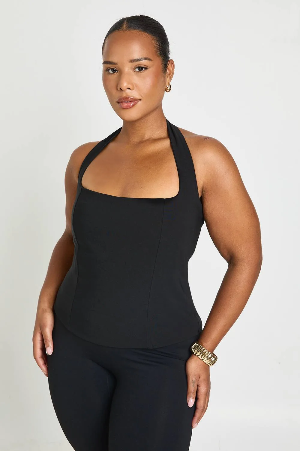 Halter Neck Corset Top by boohoo