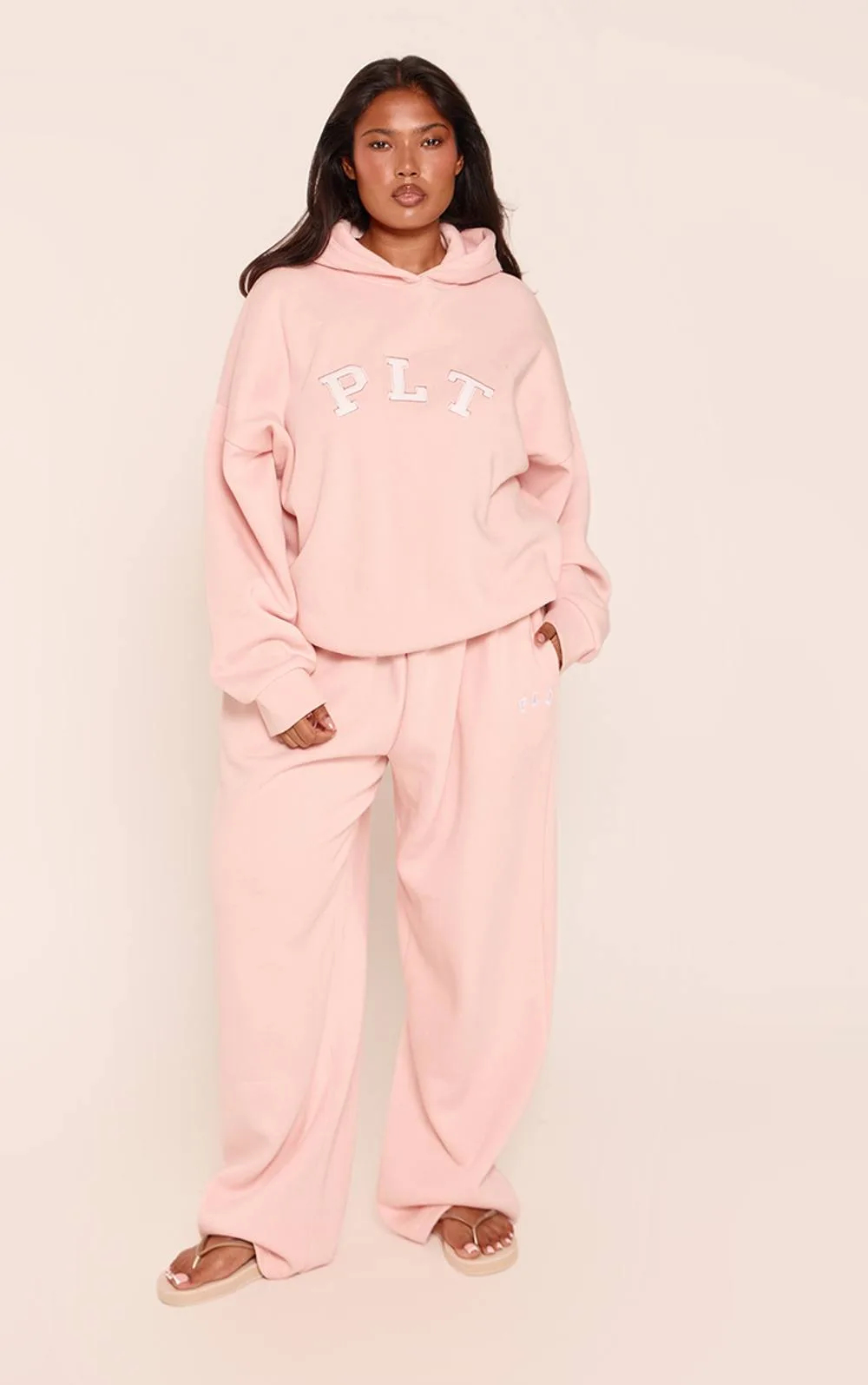 PLT Logo Oversized Wide Leg Joggers by PrettyLittleThing