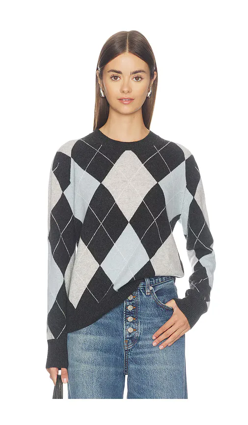 Cashmere Argyle Sweater by Enza Costa