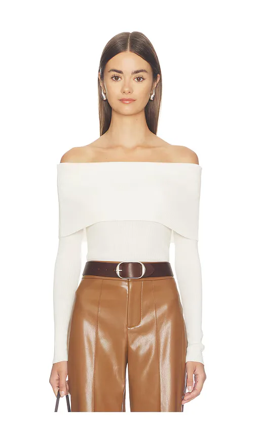 Dolan Foldover Longsleeve Pullover by Alice + Olivia
