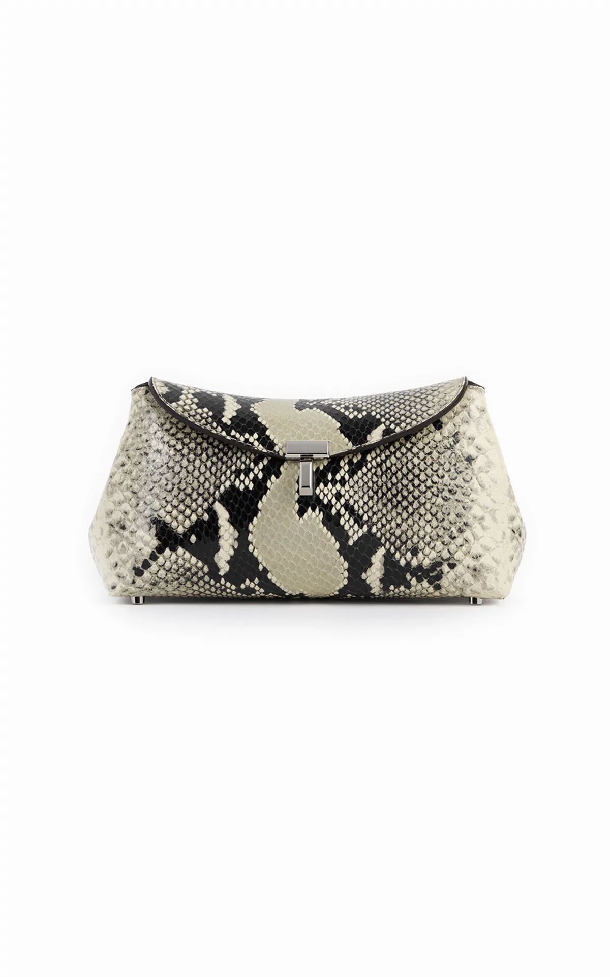Mini T-Lock Python-Embossed Leather Clutch by Toteme