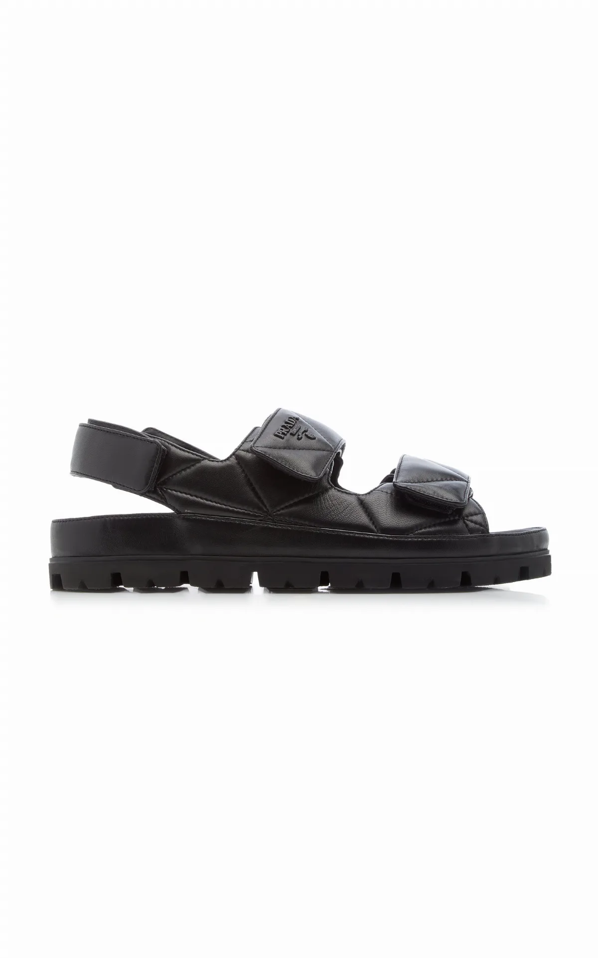 Quilted Leather Sandals by Prada
