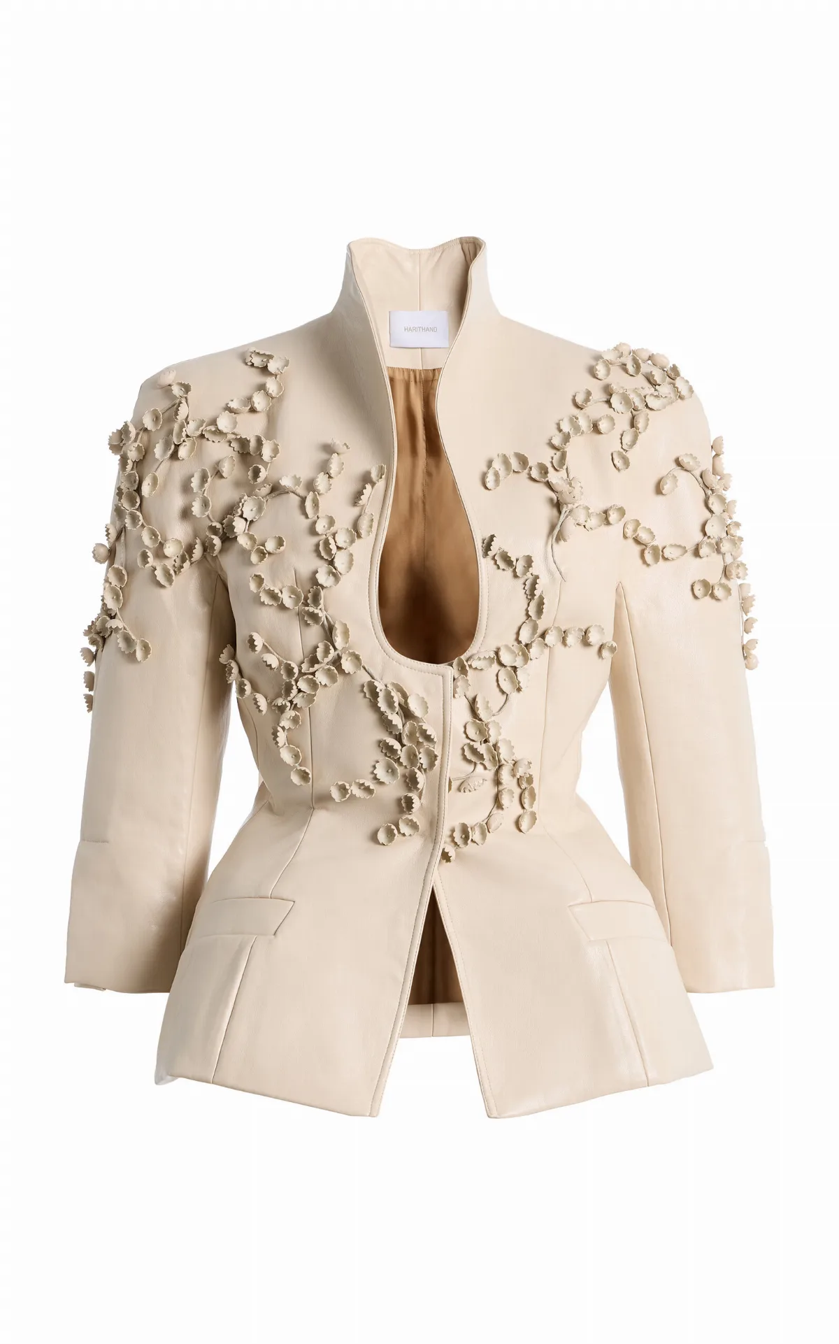 Embellished Leather Jacket by Harithand