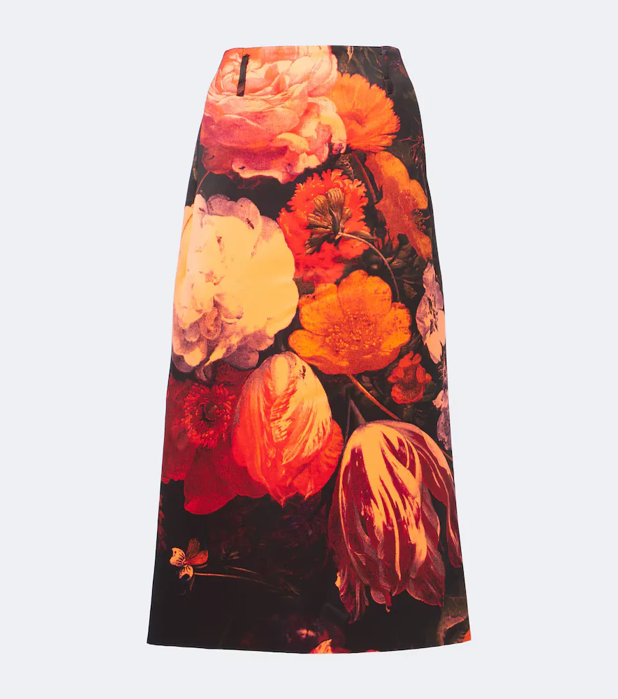 Floral Midi Skirt by Dries Van Noten