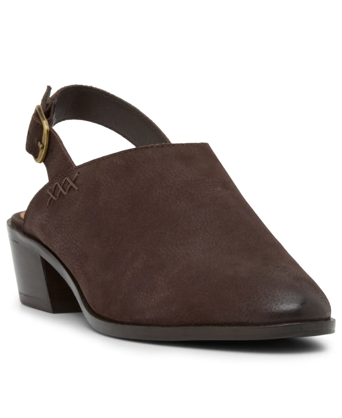 Mylody Slingback Low Heeled Mules - Chocolate Nubuck by Lucky Brand