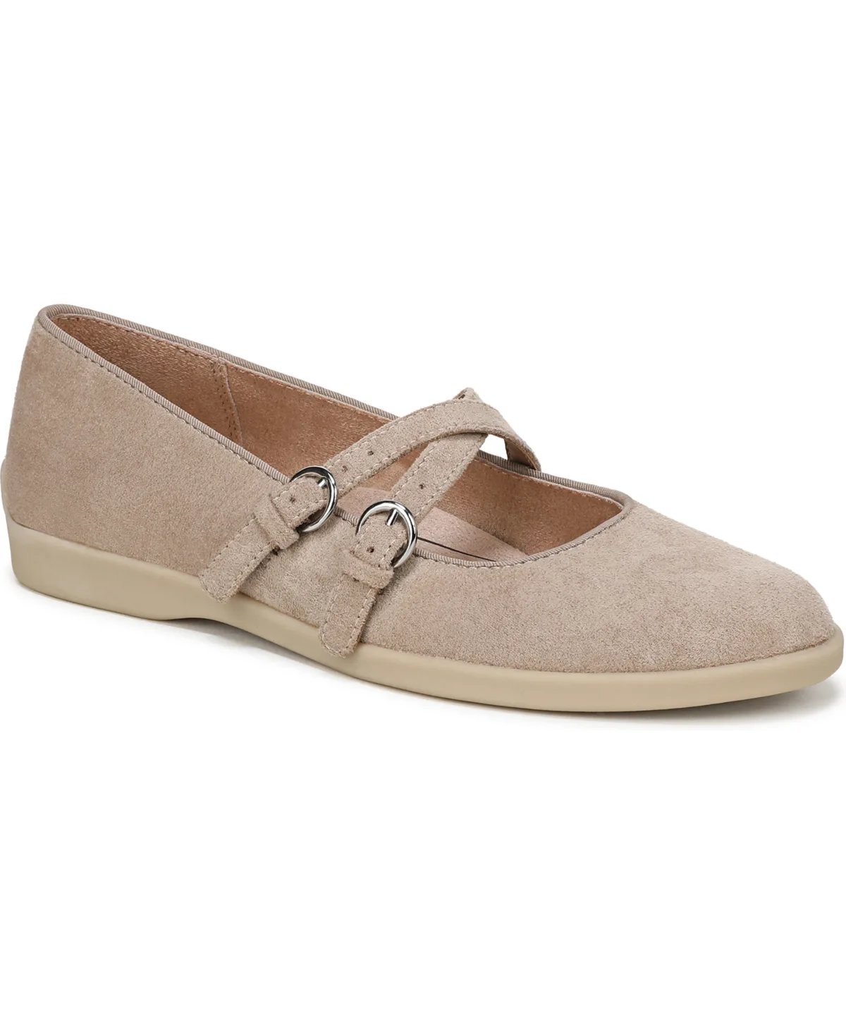Marnie Round Toe Mary Jane Flats - Microsuede