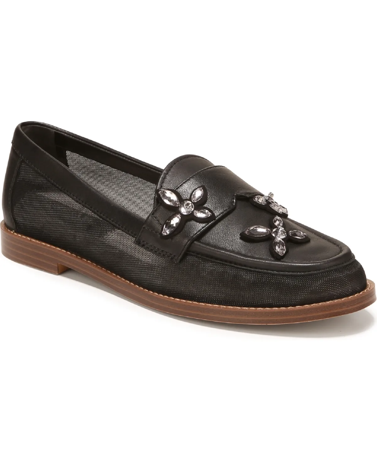 Stellan 3 Almond Toe Loafers - Black Mesh/Leather by Franco Sarto