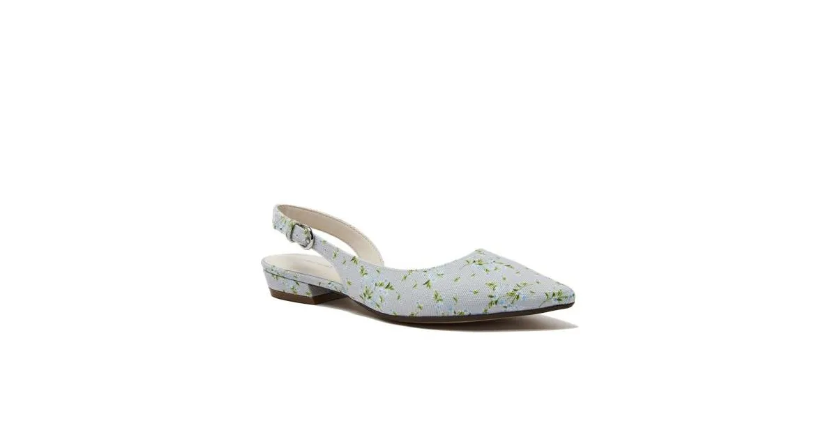 Linen Slingback Low Heels by Lands' End